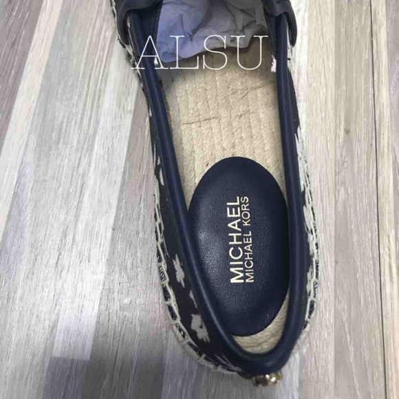 Michael Kors Hastings Espadrille Canvas Navy White - Picture 5 of 8